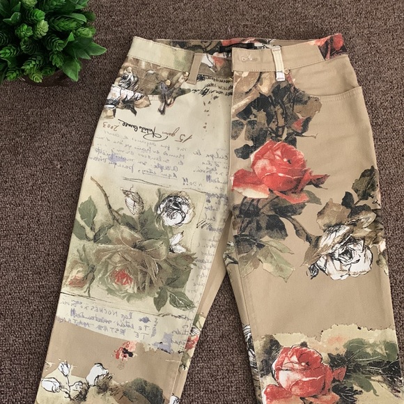 Roberto Cavalli Floral and letters Vintage Straight pants made in Italy - Picture 4 of 16